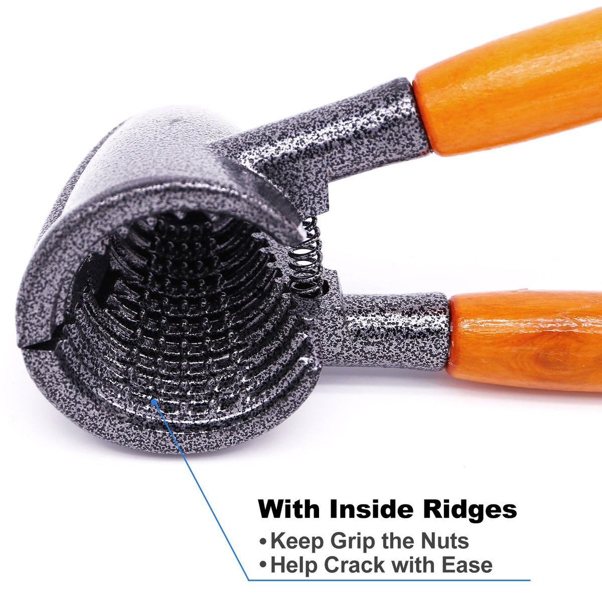 Anwenk nutcracker features ergonomic wood grip for comfortable use in chilly kitchens.