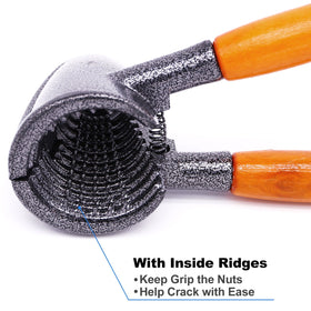 Anwenk nutcracker features ergonomic wood grip for comfortable use in chilly kitchens.