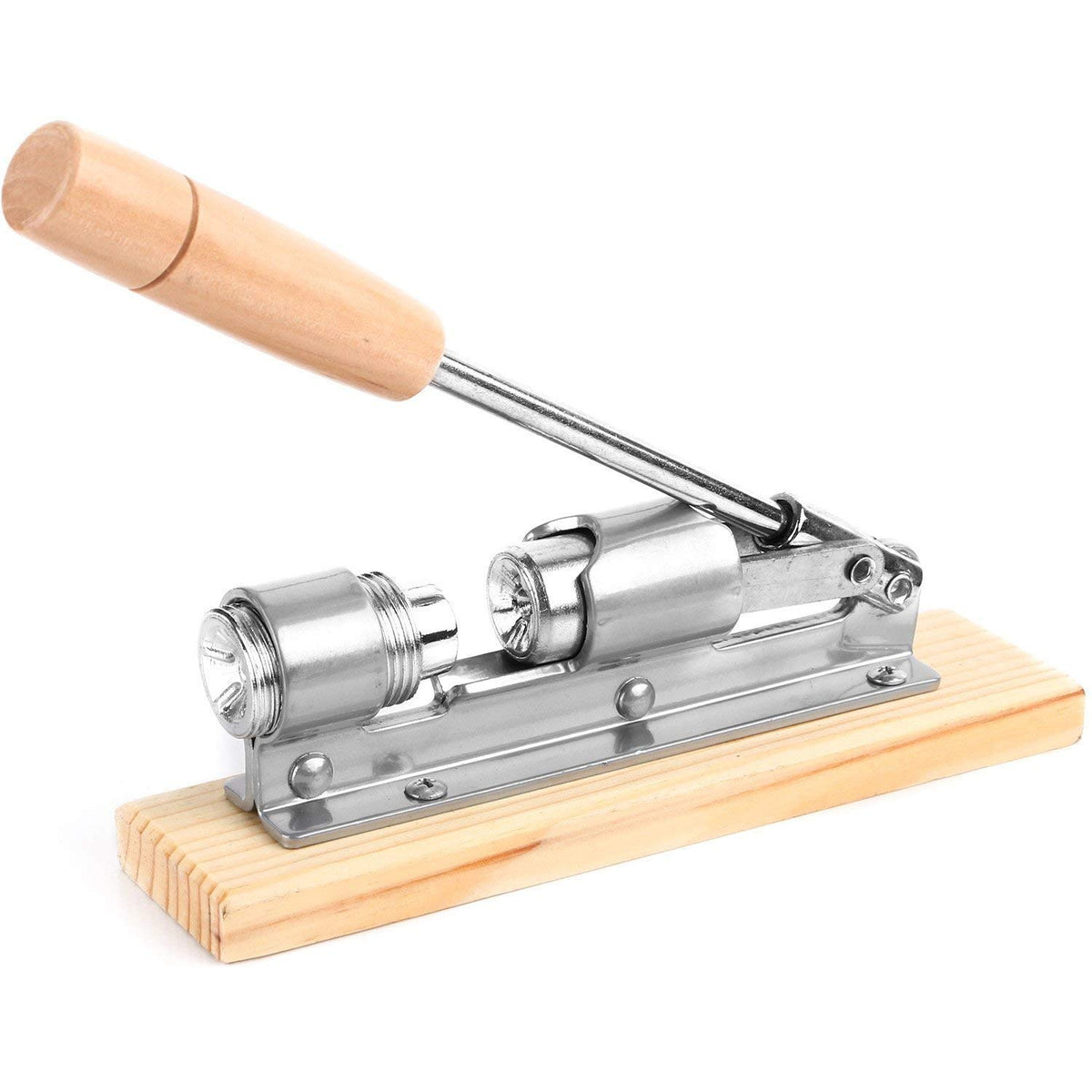 Anwenk Nutcracker with heavy-duty design, wood base, lever—easy nut cracking.