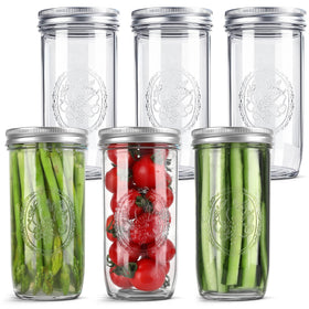 Anwoi Mason Jars 24oz wide-mouth with measurement marks for precise portioning