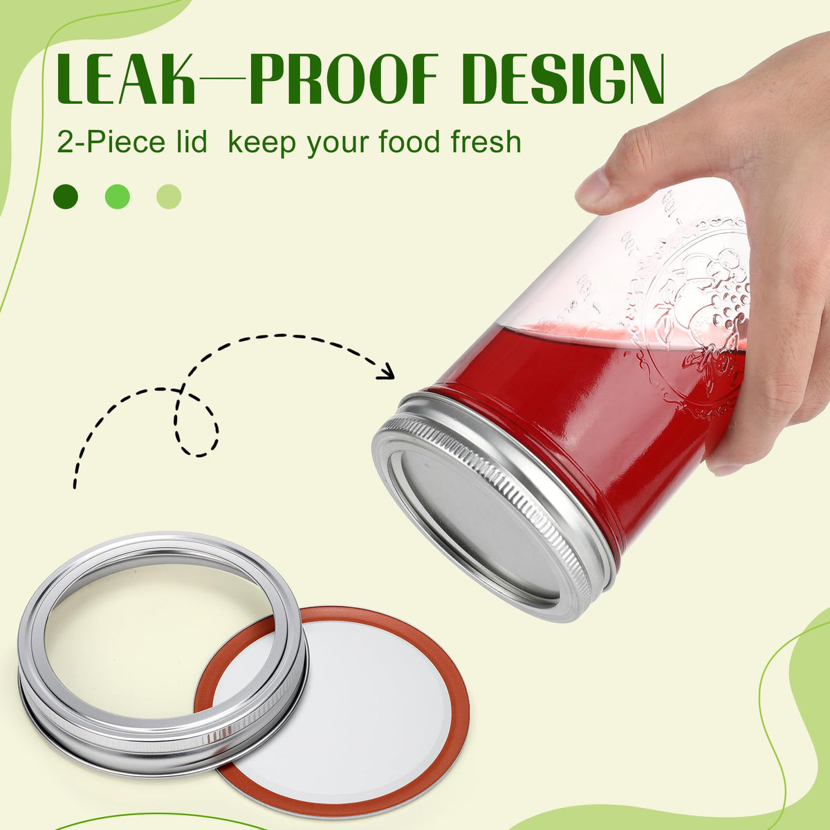 Anwoi Mason Jars made of BPA-free glass for everyday storage