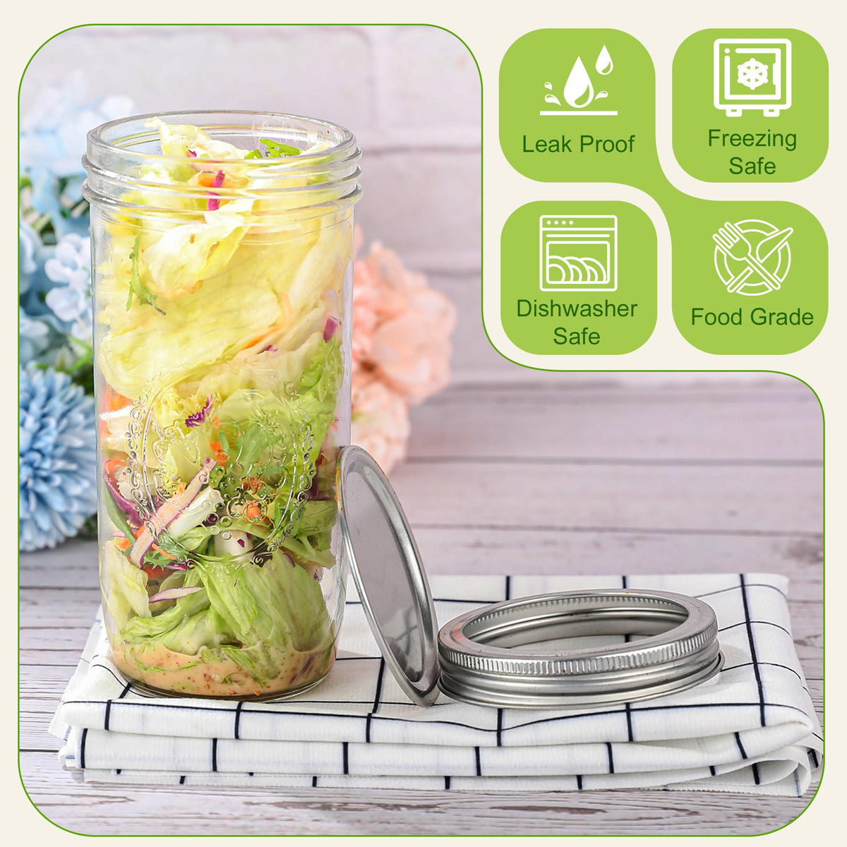 Anwoi half-quart jars ideal for salads and leftovers