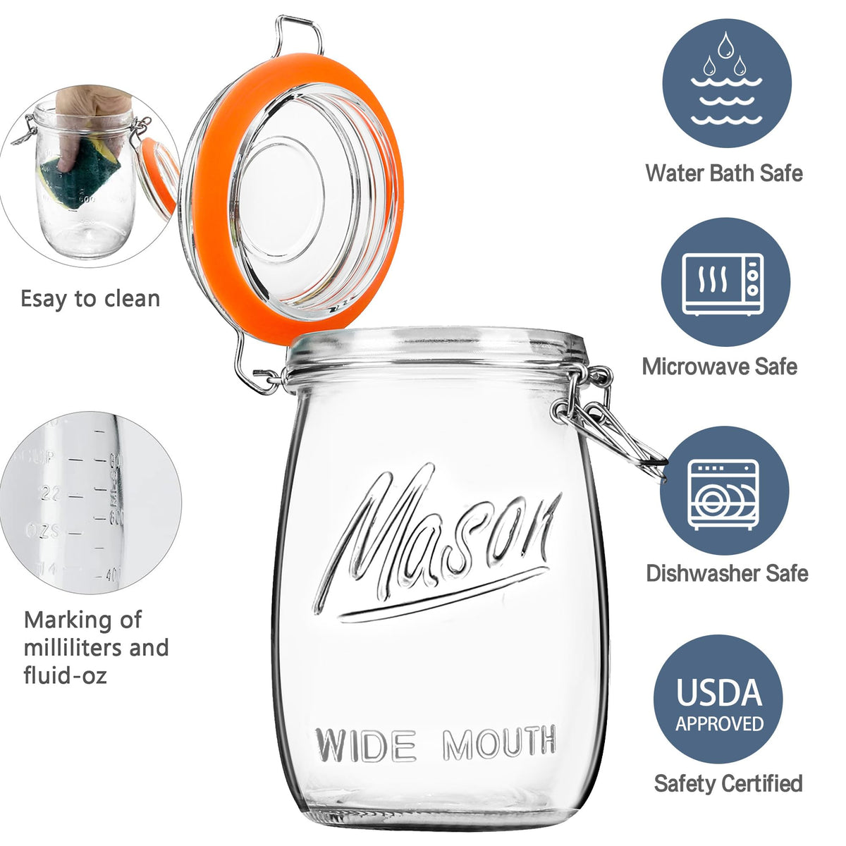 Anwoi measurement-marks jar helps you portion coffee, flour, and sugar with ease.