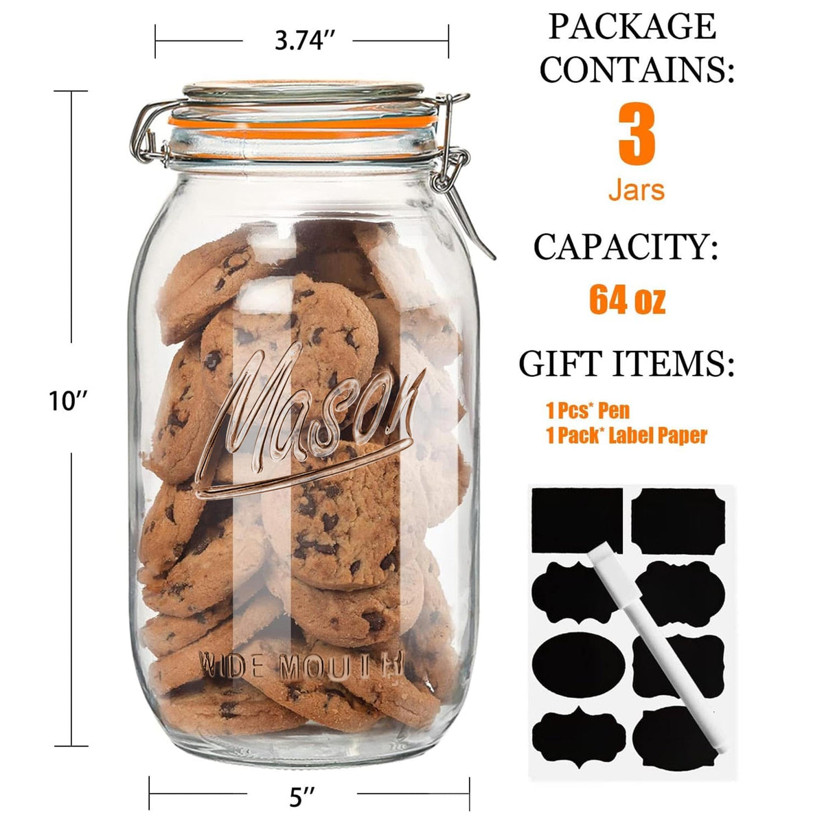 Anwoi mason jar with scale marks helps measure capacity at a glance