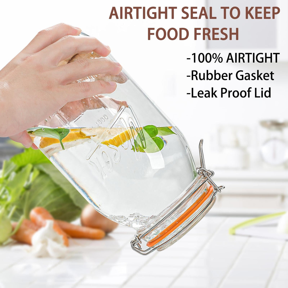 Wide mouth jar makes scooping and washing easier for bulk foods