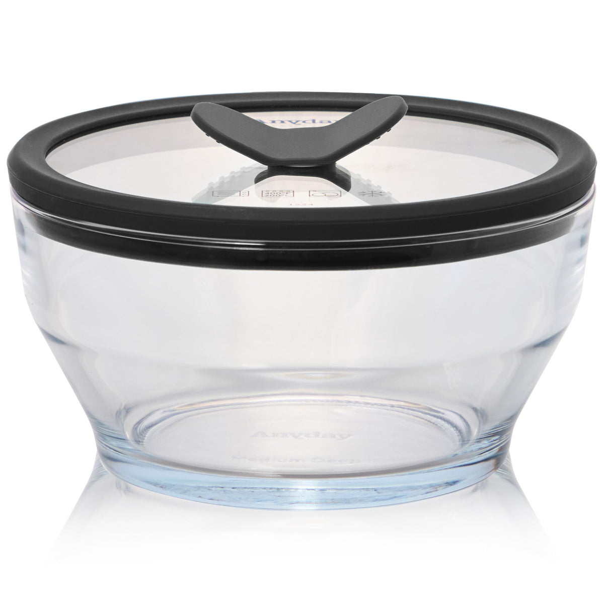 Anyday 4-cup glass storage with lid for leftovers and organized fridge space