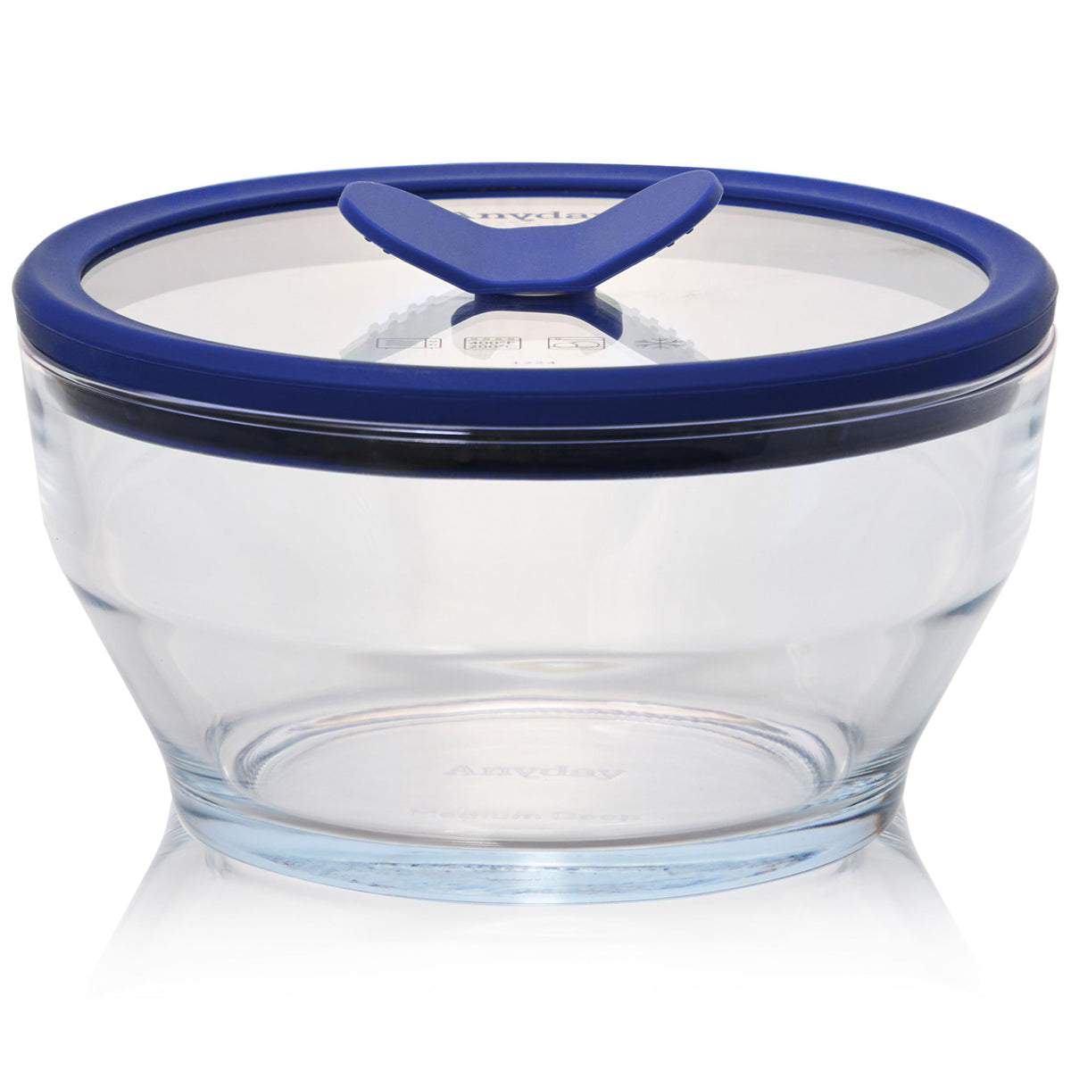 Anyday 4-Cup Glass Storage with vented lid for microwave reheating and moisture control.