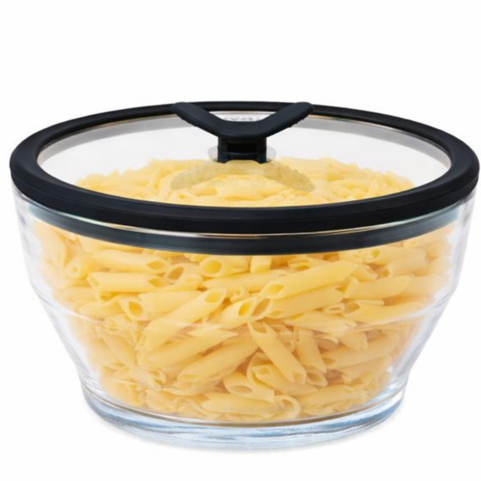 Anyday 8-cup glass microwave pasta cooker ready for quick meals.