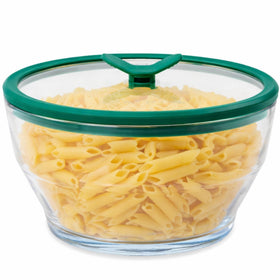 Anyday 8 cup glass microwave pasta cooker demonstrates plastic-free cooking for safe pasta meals at home
