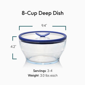 Anyday glass pasta cooker lid venting to release steam safely.