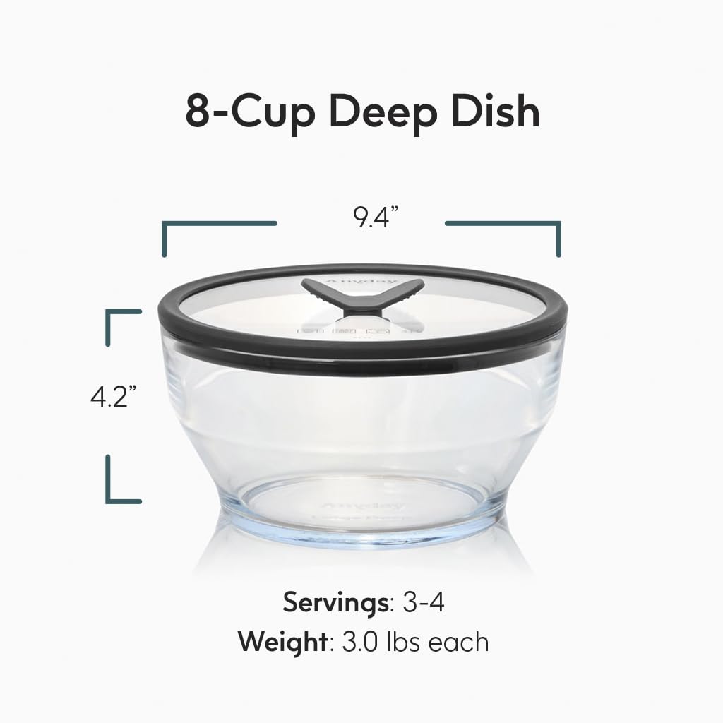 Anyday glass pasta cooker lid vent for safe steam release.