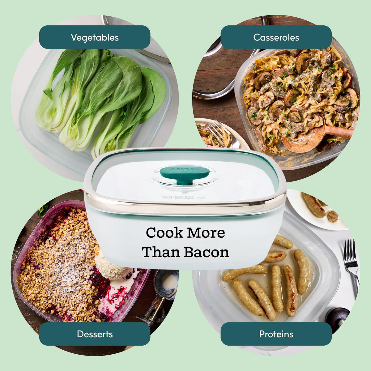 Anyday oven-safe glass bowl for casseroles and reheats.