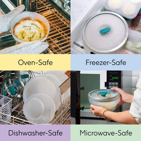 Anyday steam-friendly glass containers ideal for veggies and grains.