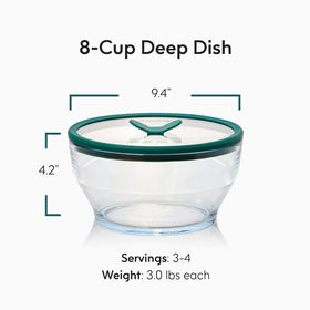Anyday vented glass lid allows safe steam venting during reheating