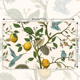 AnyDesign vintage lemon tree pattern placemat adds retro charm to dining occasions and parties.