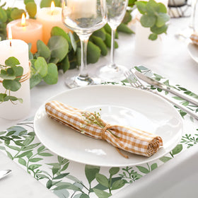 AnyDesign watercolor leaves placemats provide delicate decor for spring meals