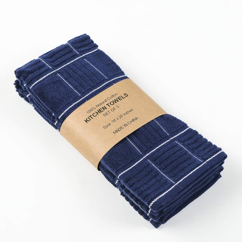 Anyi ultra-absorbent cotton kitchen towels closeup – soft texture ideal for drying glassware.