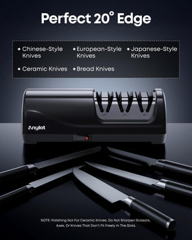 Anylot non-slip base keeps the sharpener stable during use.