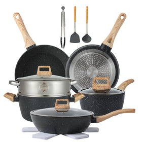 Anymark 16-piece nonstick set displayed for efficient meal prep.