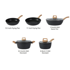 Anymark 9-inch nonstick frypan in action, ideal for sautéing.
