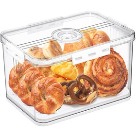 ANYPROLUS bread box with airtight lid on kitchen counter keeps bread fresh.