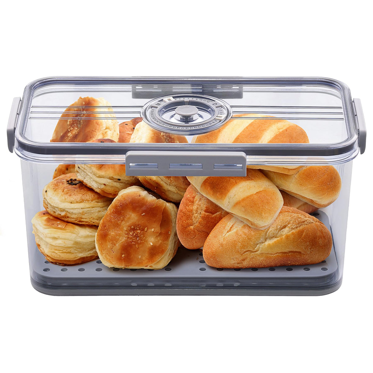 ANYPROLUS bread box front view for neat counter storage and easy access.
