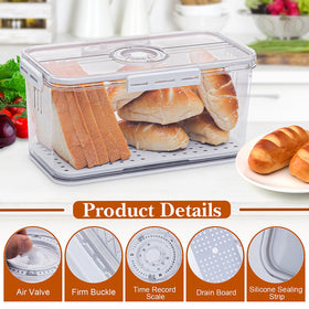 ANYPROLUS bread box large-capacity design fits loaves, bagels, and muffins.