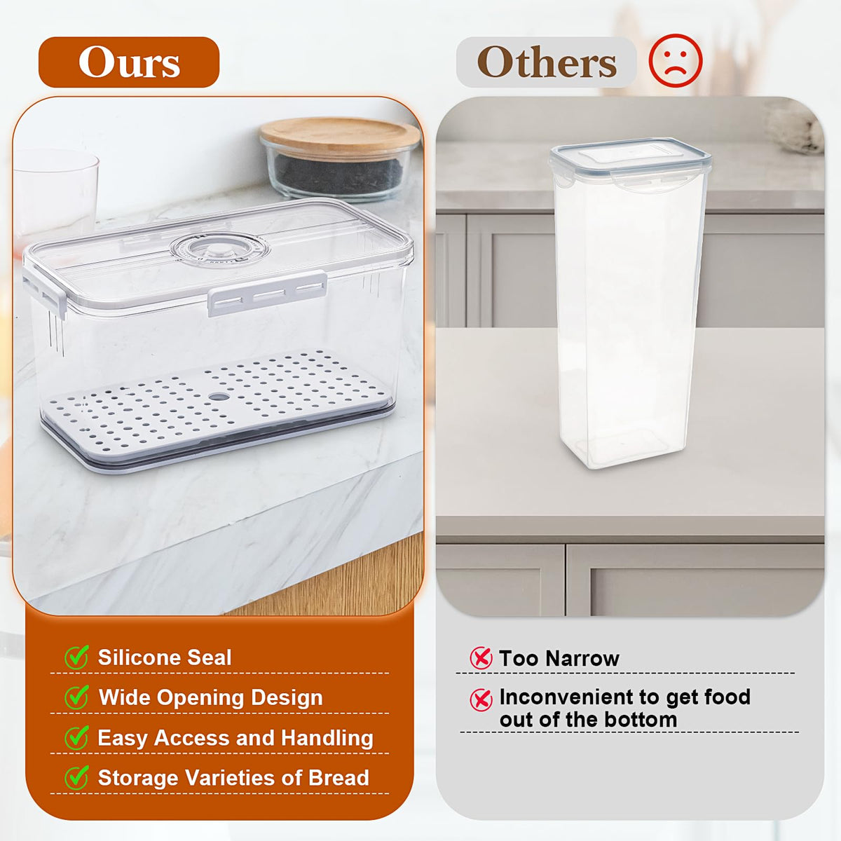 ANYPROLUS Bread Box pet-bpa-free material keeps food safe