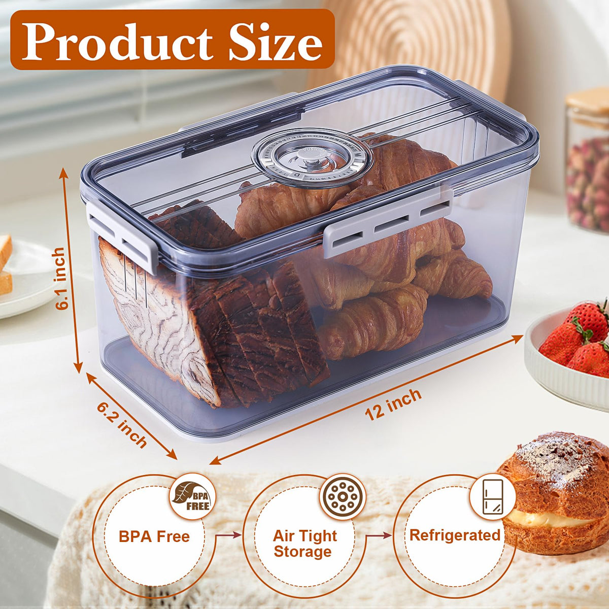 ANYPROLUS bread box with time dial highlighting storage date tracking.