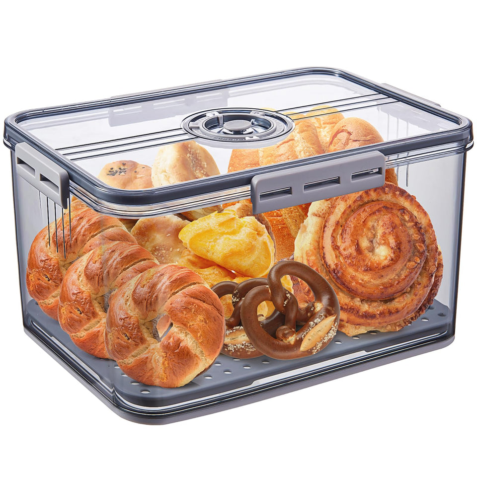 ANYPROLUS bread box with time dial helps track freshness for homemade bread.