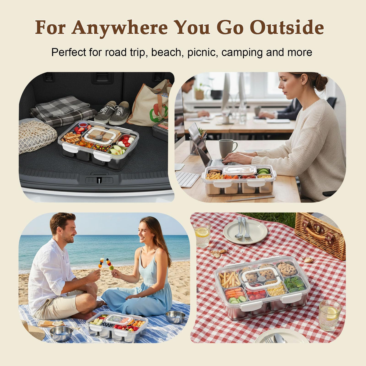 Anyprolus Snackle Box dishwasher safe stainless steel for easy cleaning.