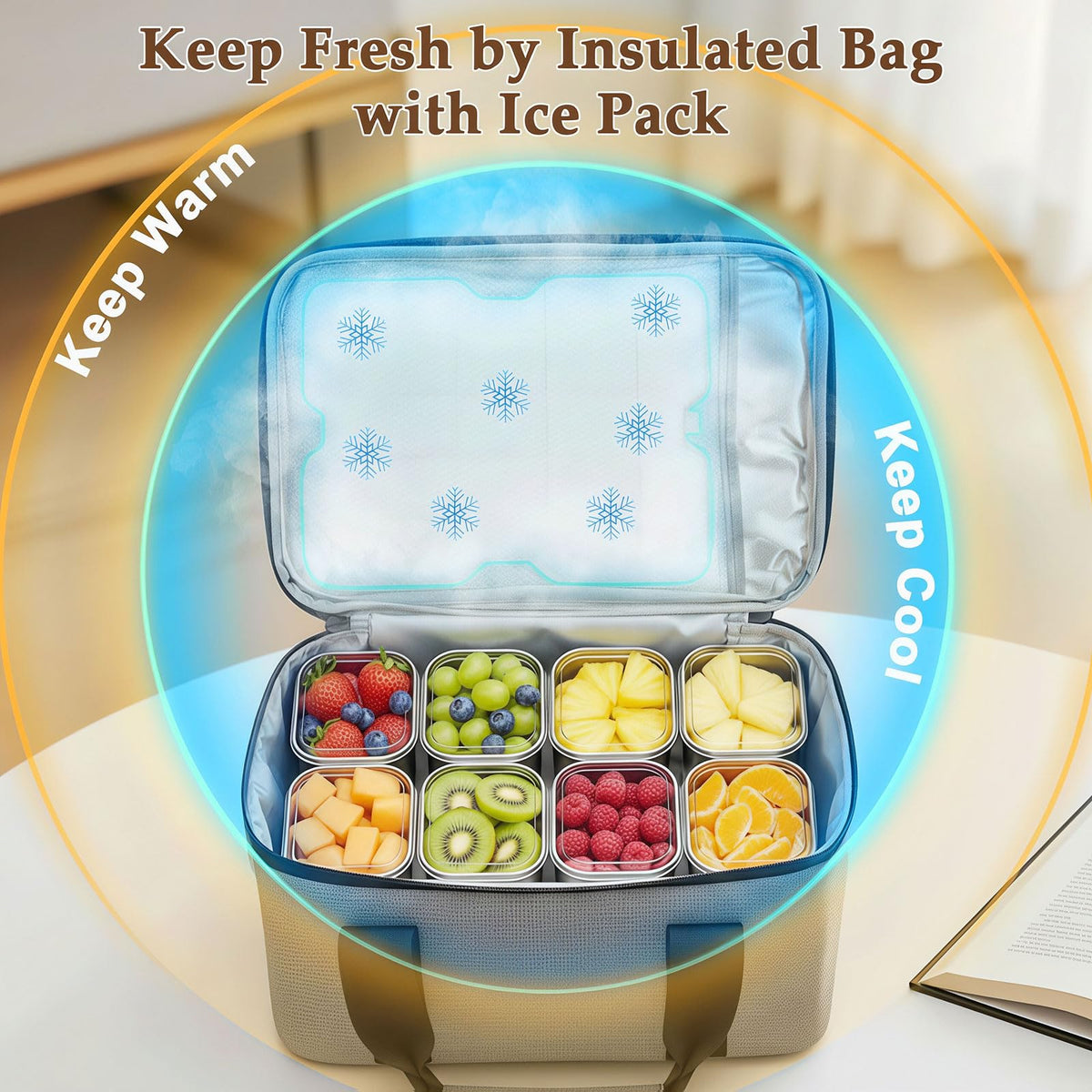 Anyprolus Snackle Box lid helps prevent cross-flavoring and keeps compartments organized.