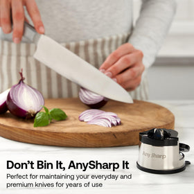 AnySharp GLOBAL sharpens quickly, reducing the need for frequent knife replacements