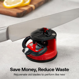 AnySharp compatible with hardened steel blades for tough kitchen jobs.