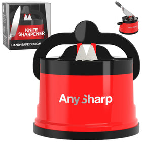 AnySharp knife sharpener with suction base for secure, safe sharpening.