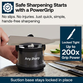 AnySharp PRO 20-degree pre-set angle guides consistent edge alignment.