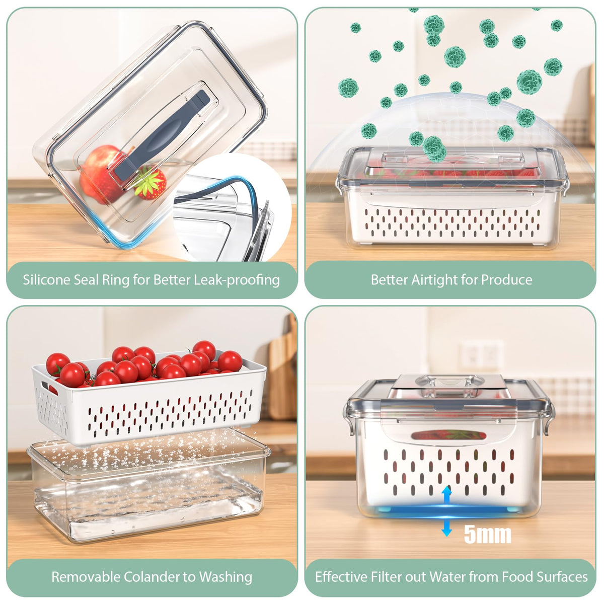 Anysig clear fridge bins for quick visibility of contents