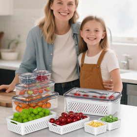 Anysig durable BPA-free plastic storage protects food quality