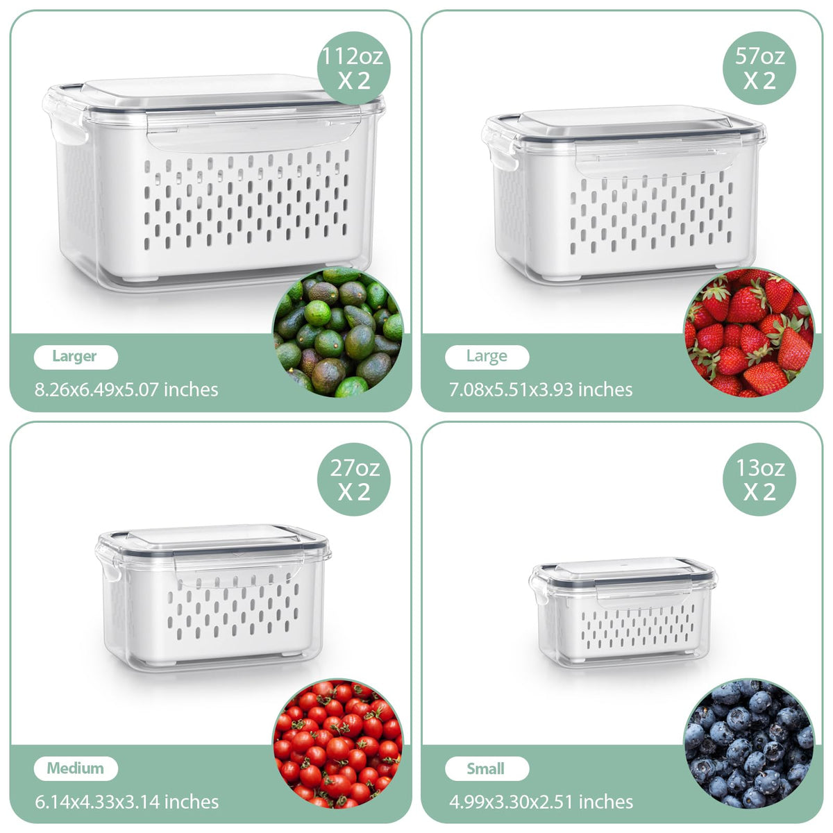 Anysig airtight lid seals in freshness for berries and fruit