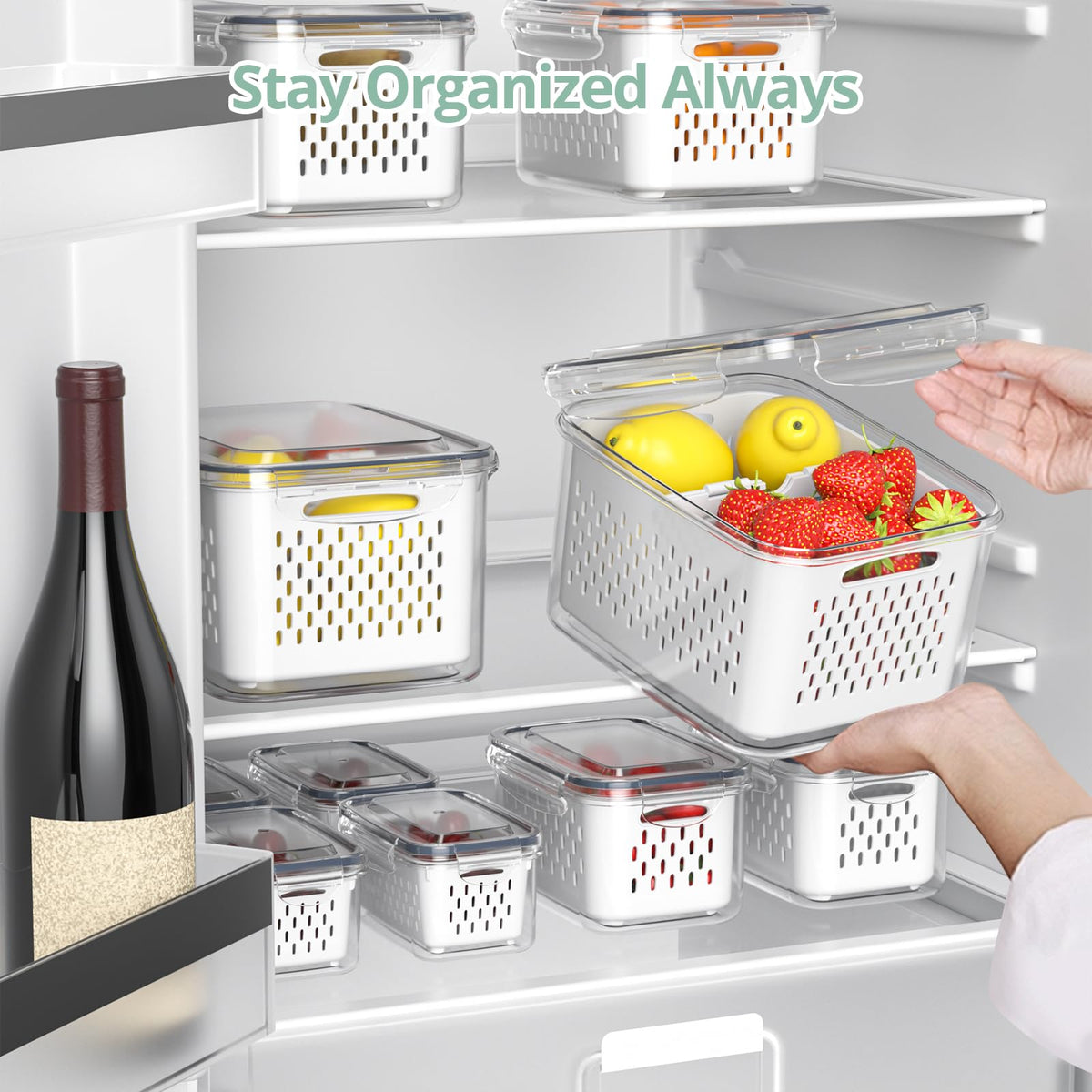 Anysig removable colander facilitates washing and draining produce