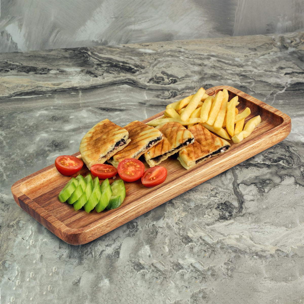 Anyvape gift-ready Acacia tray set ideal for home entertaining.
