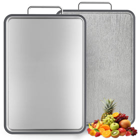ANYZONE stainless steel cutting board top view shows a rugged, rust-resistant surface for meal prep.