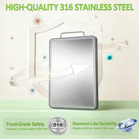 ANYZONE defrosting-tray feature speeds thawing of frozen foods on contact.