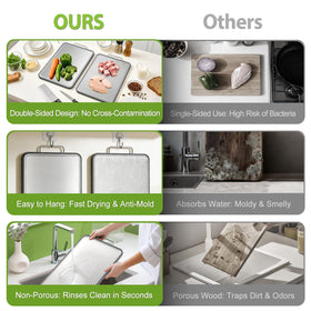 ANYZONE cutting board is dishwasher safe for easy deep cleaning.