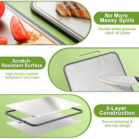 ANYZONE non-slip border keeps the board steady during chopping on busy mornings.