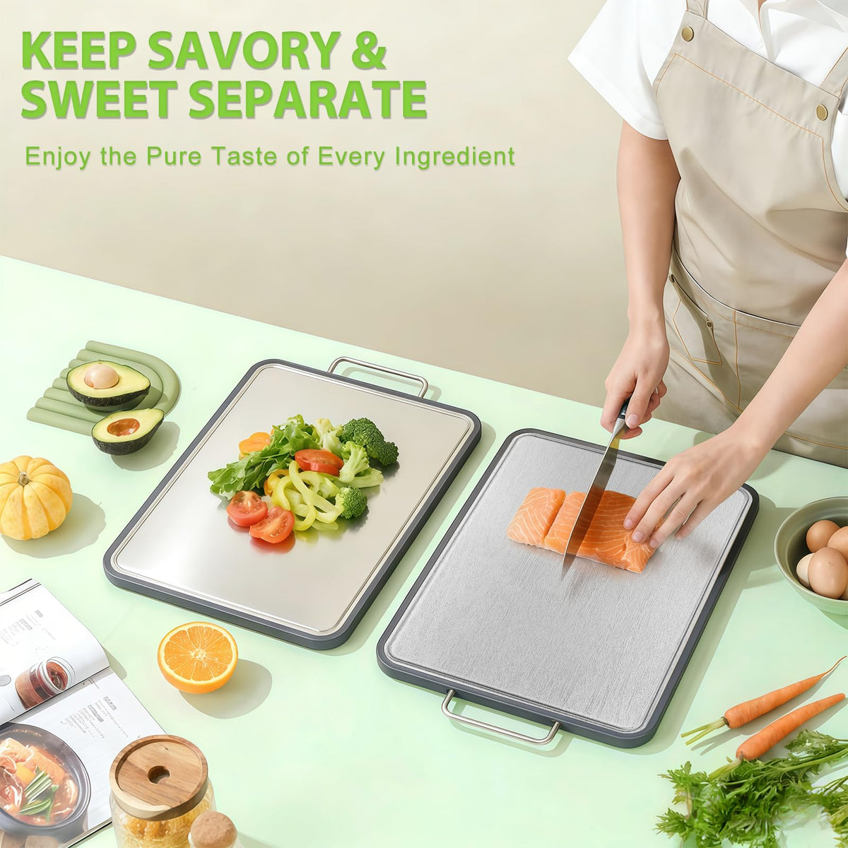 ANYZONE rust-resistant surface stays sleek and clean after everyday kitchen tasks.
