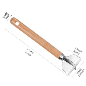ANZIUS meat chopper with wooden handle close-up for comfortable grip.