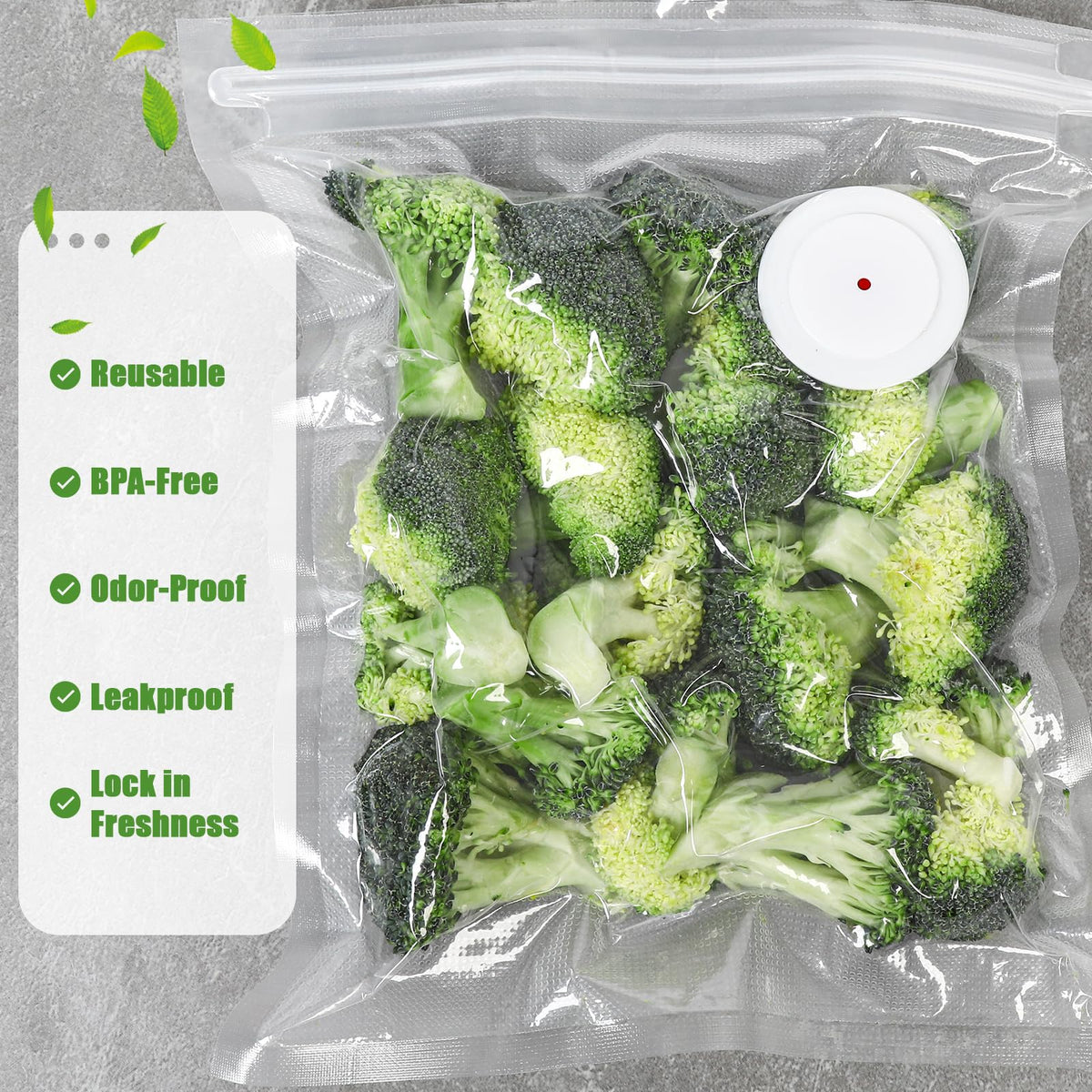 ANZKTOS leakproof odor-lock bags protect foods during freezing and marinating.