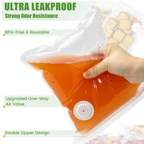 ANZKTOS freezer-safe bags guard liquids and marinades against leaks.