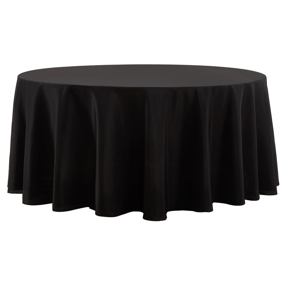 Aocoz round tablecloth on a dining table, enhancing ambiance for family meals